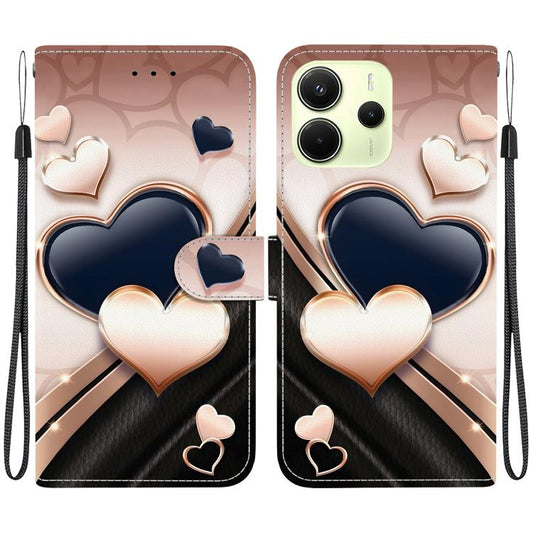 Crystal Texture Colored Drawing Leather Phone Case, For Redmi Note 14 4G 164.84mm, For Redmi Note 14 Pro 5G / Note 14 Pro+ 5G