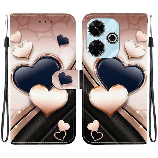 Crystal Texture Colored Drawing Leather Phone Case, For Redmi 13 4G / Poco M6 4G, For Redmi Turbo 3 / Xiaomi Poco F6