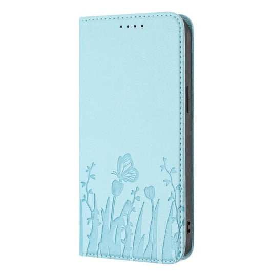 Tulips Butterfly Pattern Magnetic Vegan Leather Phone Case, For Samsung Galaxy S22 5G, For Samsung Galaxy S21 FE 5G