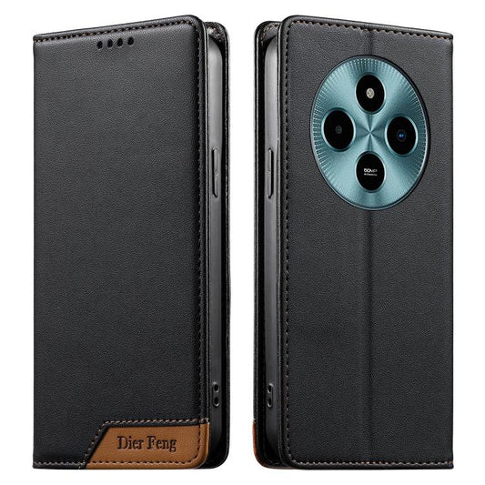 Dierfeng Splicing Strong Magnetic RFID Vegan Leather Phone Case, For Xiaomi Poco M7 5G, For Xiaomi 15 Ultra, For Xiaomi Poco X7 Pro / Redmi Turbo 4, For Xiaomi 15 Pro