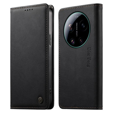 Dierfeng Metal Snap Magnetic RFID Vegan Leather Phone Case, For Xiaomi 17 Ultra, For Xiaomi 17 Pro Max, For Xiaomi 17 Pro, For Xiaomi 17