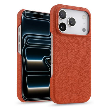 melkco Litchi Texture Magnetic Half Coverage Genuine Leather Phone Case, For iPhone 17, For iPhone Air, For iPhone 16 Pro Max