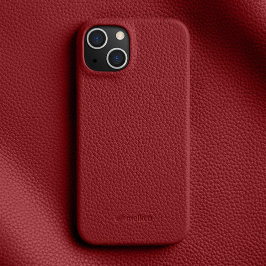 melkco Litchi Texture Magnetic Half Coverage Genuine Leather Phone Case, For iPhone 15 Pro, For iPhone 15, For iPhone 14