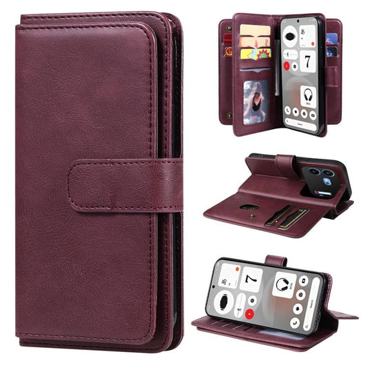 Multi-Function Wallet 10 Card Slots Leather Phone Case, For Nothing Phone 4b, For Nothing Phone 4a Pro, For Nothing Phone 4a