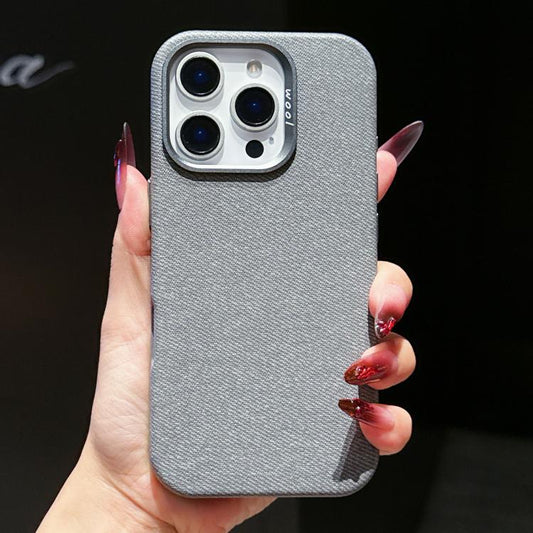 Wool Linen Fabric Full Coverage Magnetic Phone Case, For iPhone 15 Pro Max, For iPhone 15 Pro, For iPhone 15 Plus, For iPhone 15