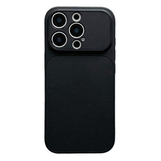 Leather Textured Large Window Full Coverage Phone Case, For iPhone 15 Pro Max, For iPhone 15 Pro, For iPhone 15