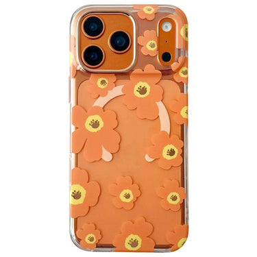Floral Pattern TPU + PC Magnetic Phone Case, For iPhone 17 Pro Max, For iPhone 17 Pro, For iPhone 17, For iPhone 16 Pro Max