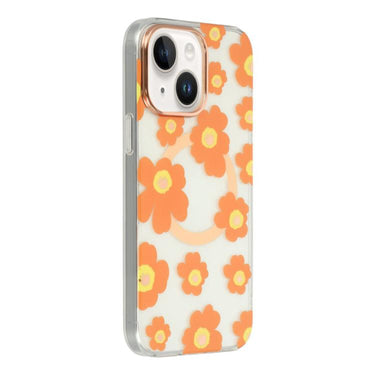 Floral Pattern TPU + PC Magnetic Phone Case, For iPhone 13