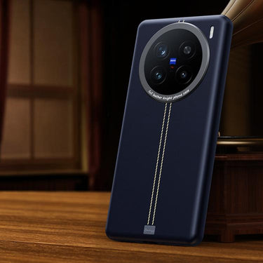 Jazz Series Retro Vegan Leather Textured Metal Frame Magnetic Phone Case, For vivo X200, For vivo X200 Pro mini, For vivo X200 Pro, For vivo X100s