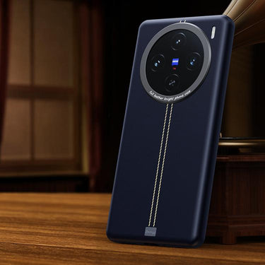 Jazz Series Retro Vegan Leather Textured Metal Frame Magnetic Phone Case, For vivo X100 Ultra, For vivo X100 Pro, For vivo X100