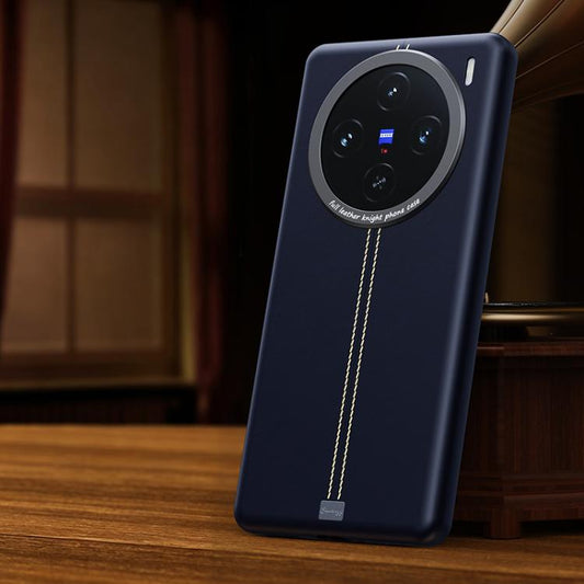 Jazz Series Retro Vegan Leather Textured Metal Frame Magnetic Phone Case, For vivo X100 Ultra, For vivo X100 Pro, For vivo X100