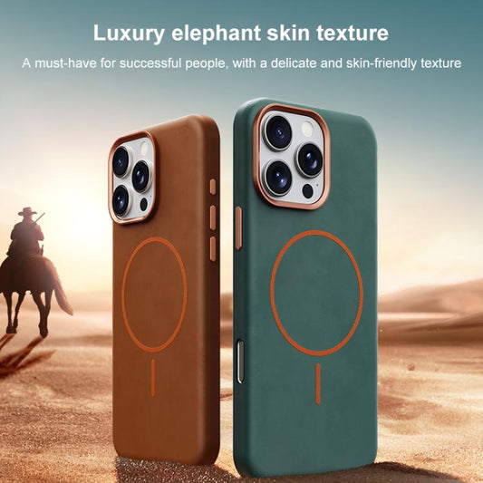 Elephant Leather Full Coverage Magnetic Microfiber Leather PC Phone Case, For iPhone 13 Pro