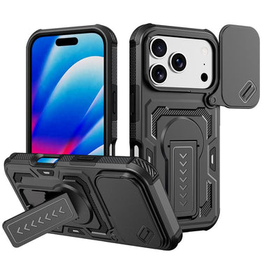 Slid Camera Shield Invisible Holder PC Hybrid TPU Phone Case, For iPhone Air, For iPhone 16 Pro Max, For iPhone 16 Pro