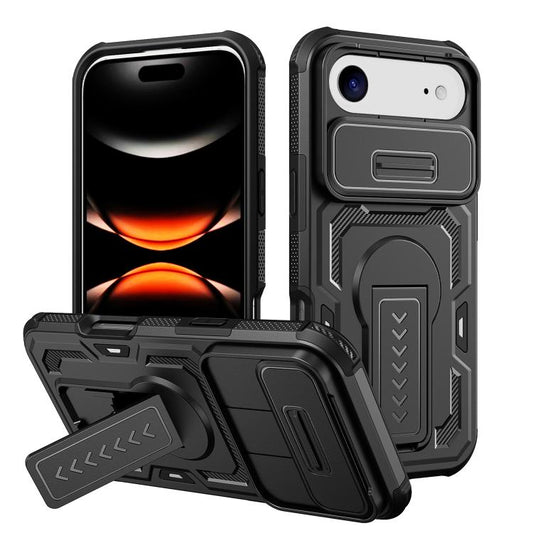 Slid Camera Shield Invisible Holder PC Hybrid TPU Phone Case, For iPhone Air, For iPhone 16 Pro Max, For iPhone 16 Pro