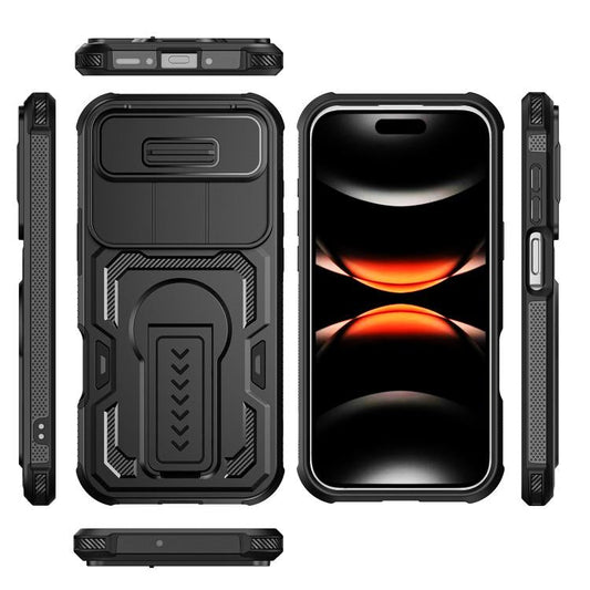 Slid Camera Shield Invisible Holder PC Hybrid TPU Phone Case, For iPhone Air, For iPhone 16 Pro Max, For iPhone 16 Pro