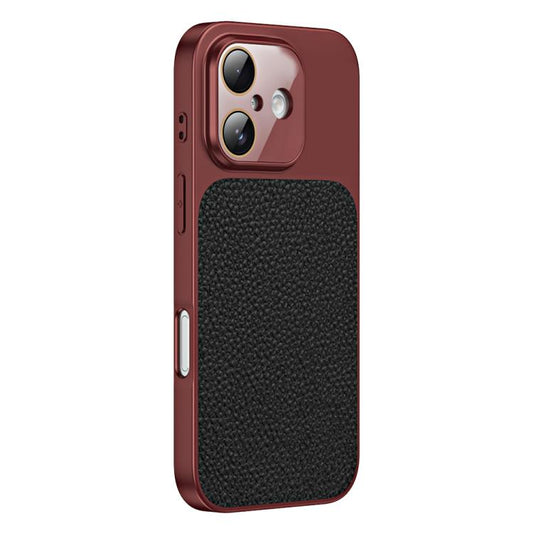Litchi Textured TPU Phone Case with Lens Film, For iPhone 16, For iPhone 15 Pro Max