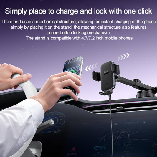 Yesido C320 15W Car Suction Cup Clip Wireless Fast Charging Phone Holder, C320