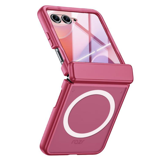 Semi-transparent Frosted Hinge Integrated Film Magnetic Ring Phone Case, For Motorola Razr 70+ / 60 Pro / 50 Ultra, For Motorola Razr 70 / 60 / 50
