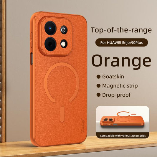 Goatskin Vegan Leather Magnetic Phone Case, For Huawei Pura 80 Pro 5G, For Huawei Pura 80 5G, For Huawei Nova 14, For Huawei Pura 70 Pro, For Huawei Pura 70
