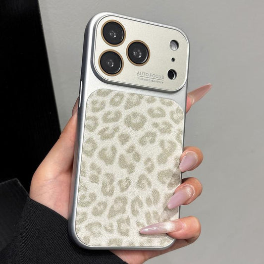 Large Window Full Coverage Glitter Leopard Print Phone Case, For iPhone 17 Pro Max, For iPhone 17 Pro, For iPhone 17, For iPhone Air