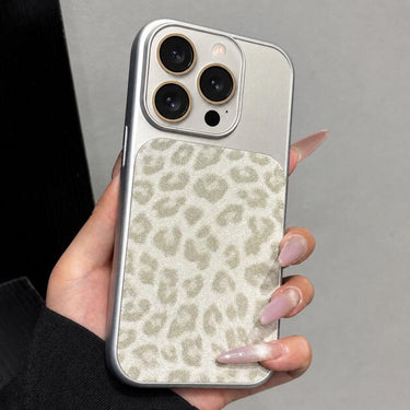 Large Window Full Coverage Glitter Leopard Print Phone Case, For iPhone 16 Pro Max, For iPhone 16 Pro, For iPhone 16 Plus, For iPhone 16