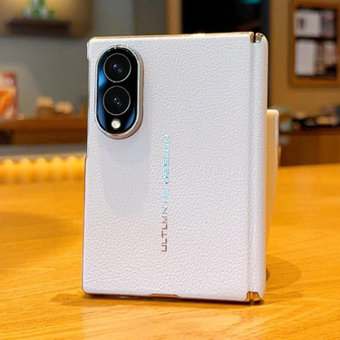 Electroplate Dual-Hinge Litchi Texture Phone Case, For Galaxy Z Fold8 5G, For Galaxy Z Fold8 Ultra 5G, For Galaxy Z Fold7 / W26