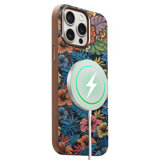 Denior Vintage Boho Embroidery Style Magnetic Protective Phone Case, For iPhone 14 Pro, For iPhone 14 Pro Max