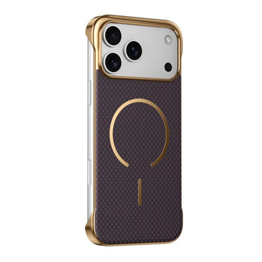 Borderless Kevlar Texture Electroplated Magnetic Phone Case, For iPhone 17 Pro Max, For iPhone 17 Pro, For iPhone 17, For iPhone Air