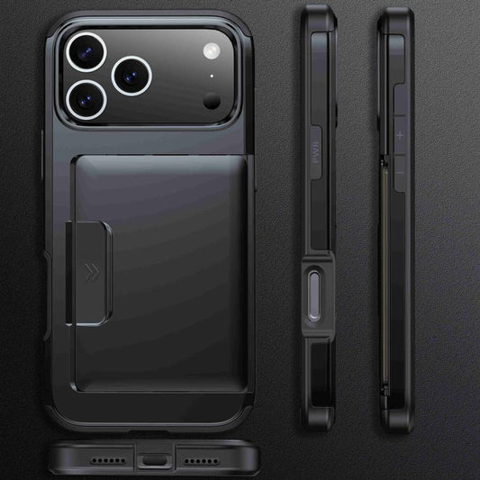 Sliding Card Slot PC Hybrid TPU Phone Case, For iPhone 18 Pro, For iPhone 18 Pro Max, For iPhone 17e / 16e