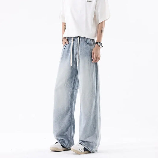 Gradient Ice Lightweight Drapey Loose Wide Leg Tapered Fit Leg Pants