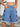 Heart-Pattern Rolled Hem Denim Shorts