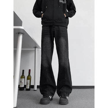 Jeans Men's Trendy Cool Vibe Pants Slim Straight Leg Slightly Flared Trousers