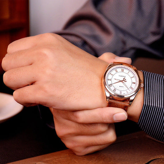 Male luxury Watch Simple Watch Cross - Border dress watch