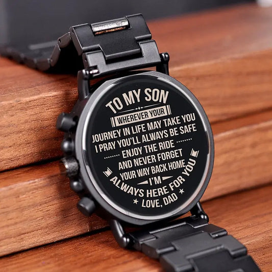 Men Watch Engrave Personal Engraving free Family Birthday Gift for Son Dad Husband Quartz Wristwatches Utrano