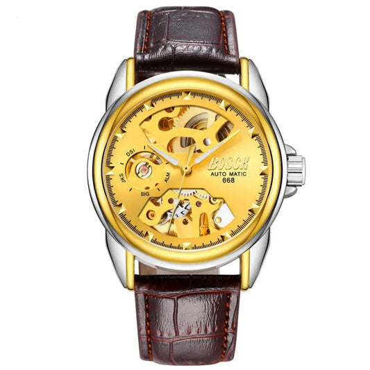Pausini automatic mechanical watches Mens watch Korean business hollow waterproof mechanical watch wholesale gift