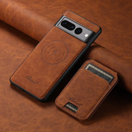 Suteni H16 Litchi Texture Leather Detachable Wallet Back Phone Case, For Google Pixel 7a, For Google Pixel 7 Pro, For Google Pixel 7, For Google Pixel 6a, For Google Pixel 6 Pro, For Google Pixel 6