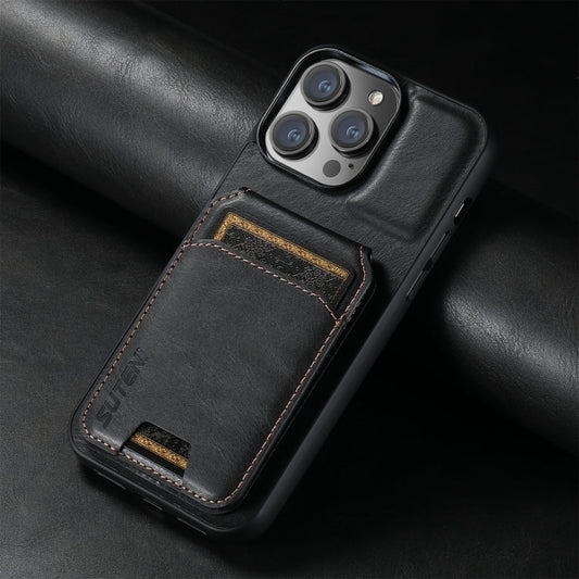 Suteni H02 Leather Wallet Stand Back Phone Case, For iPhone 16, For iPhone 15 Pro Max, For iPhone 15 Pro, For iPhone 15 Plus, For iPhone 15, For iPhone 14 Plus, For iPhone 14, For iPhone 14 Pro