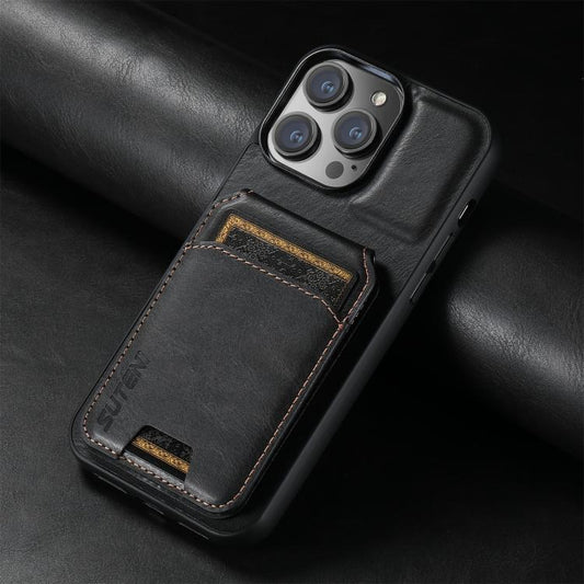 Suteni H02 Leather Wallet Stand Back Phone Case, For iPhone 17 Pro Max, For iPhone 17 Pro, For iPhone 17, For iPhone Air, For iPhone 16e, For iPhone 16 Pro Max, For iPhone 16 Pro, For iPhone 16 Plus