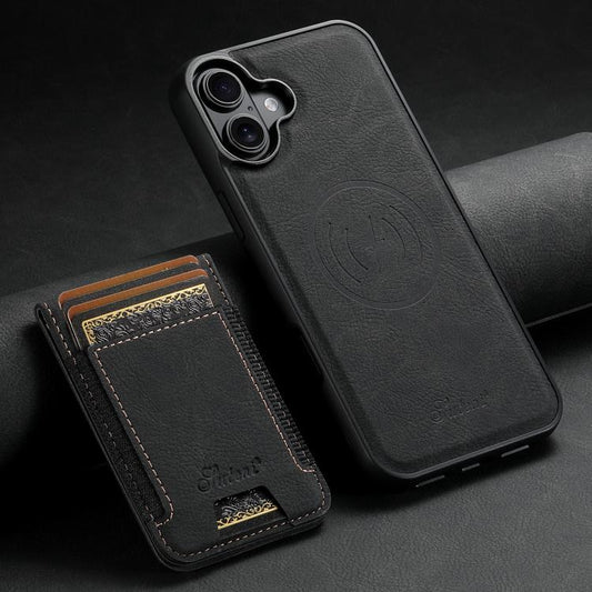 Suteni H17 Litchi Texture Leather MagSafe Detachable Wallet Phone Case, For iPhone 17 Pro Max, For iPhone 17 Pro, For iPhone 17, For iPhone Air, For iPhone 16e, For iPhone 16 Pro Max