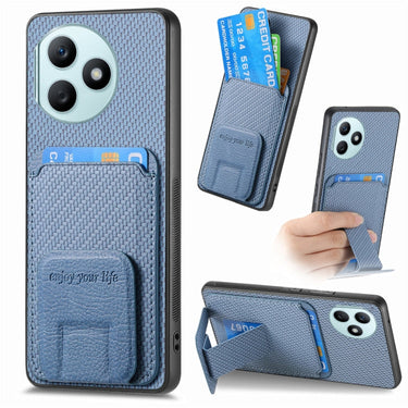 Carbon Fiber Card Bag Fold Stand Phone Case, For Honor 90 Pro, For Honor 90, For Honor Magic5 Pro, For Honor Magic5
