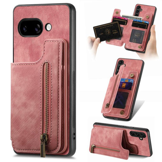 Retro Leather Zipper Wallet Back Phone Case, For Google Pixel 9a, For Google Pixel 9 Pro XL, For Google Pixel 9 / 9 Pro, For Google Pixel 8a