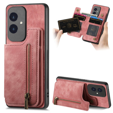 Retro Leather Zipper Wallet Back Phone Case, For Honor X6a, For Honor 90 Pro, For Honor 90, For Honor X8a