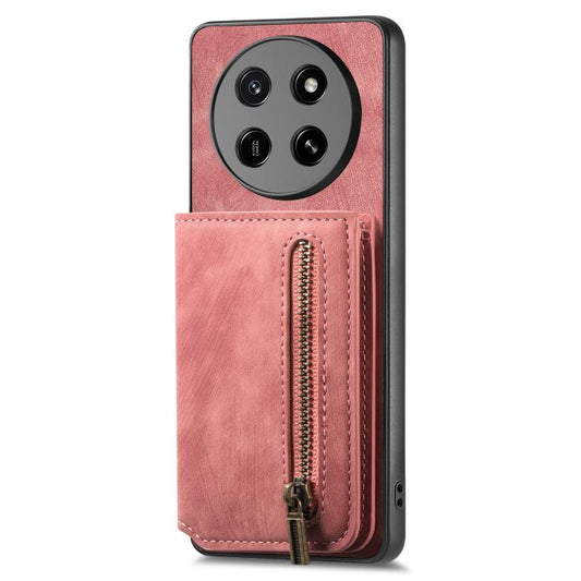 Retro Leather Zipper Wallet Back Phone Case, For Honor 600 Pro Global, For Honor 600 Global, For Honor 200 Lite Global, For Honor X8b