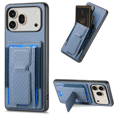 Carbon Fiber Fold Stand Elastic Card Bag Phone Case, For Honor 600 Pro Global, For Honor 600 Global, For Honor Magic7 Pro