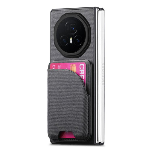 Twill Fabric Leather Skin Card Bag Magnetic Back Phone Case, For Honor Magic V3