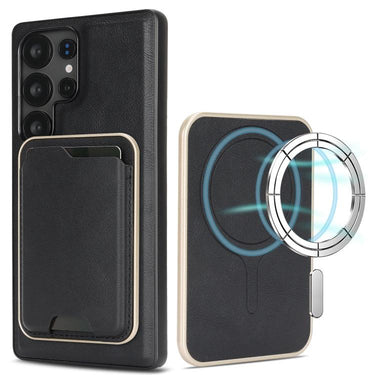 Kalebol Slim MagSafe Ring Magnetic Card Bag Leather Phone Case, For Samsung Galaxy S23 Ultra 5G, For Samsung Galaxy S23+ 5G, For Samsung Galaxy S23 5G, For Samsung Galaxy S22 Ultra 5G