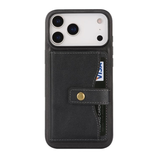 Kalebol Magnetic Button Card Bag MagSafe Ring Leather Phone Case, For iPhone 17 Pro Max, For iPhone 17 Pro, For iPhone 17, For iPhone Air