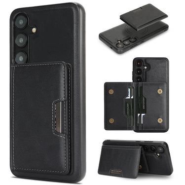 Kalebol Strong MagSafe Magnetic Two-Fold Card Bag Leather Phone Case, For Samsung Galaxy S24 Ultra 5G, For Samsung Galaxy S24+ 5G, For Samsung Galaxy S24 5G, For Samsung Galaxy S23 Ultra 5G