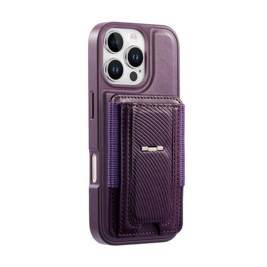 CaseNeo Fold Holder Retro Elastic Card Bag Magnetic Back Phone Case, For iPhone 16 Pro, For iPhone 16 Plus, For iPhone 16, For iPhone 15 Pro Max, For iPhone 15 Pro, For iPhone 15 Plus