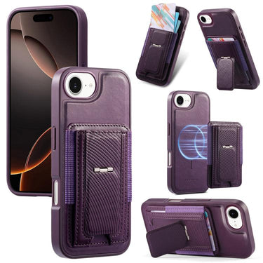 CaseNeo Fold Holder Retro Elastic Card Bag Magnetic Back Phone Case, For iPhone 17e / 16e, For iPhone 17 Pro Max, For iPhone 17 Pro, For iPhone 17, For iPhone Air, For iPhone 16 Pro Max